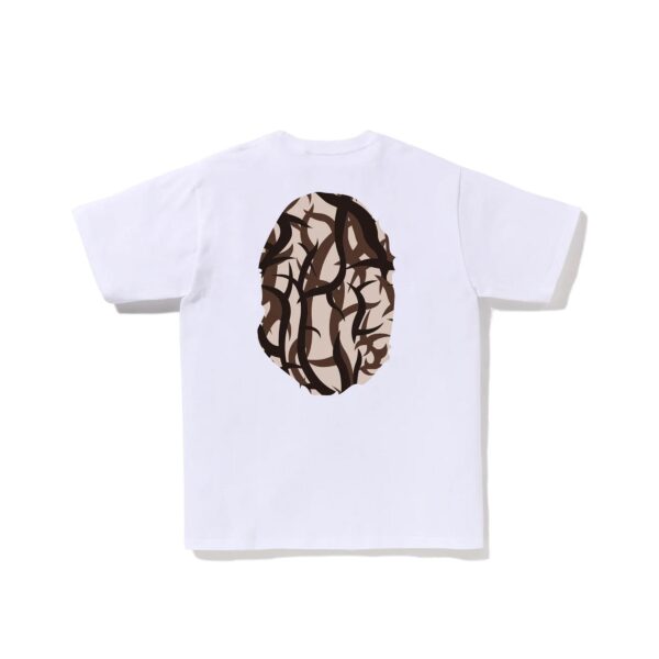 BAPE TRIBAL CAMO BIG APE HEAD TEE-BEIGE/WHITE