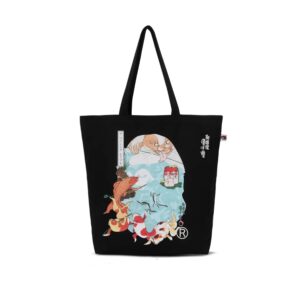BAPE-UKIYO-E-CANVAS-TOTE-BAG--SAX-BLACK BAPE UKIYO-E CANVAS TOTE BAG-SAX/BLACK