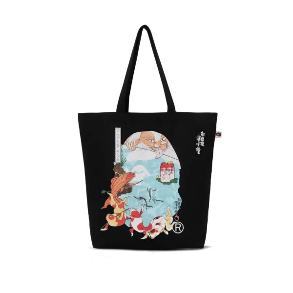 BAPE UKIYO-E CANVAS TOTE BAG-SAX/BLACK