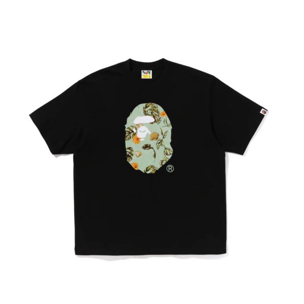 BAPE VACATION PATTERN APE HEAD RELAXED FIT TEE-GREEN/BLACK