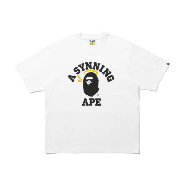BAPE x SPOTIFY x SYNA COLLEGE RELAXED FIT TEE-WHITE