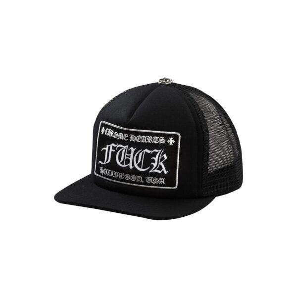 CHROME HEARTS "FUCK" TRUCKER HAT-BLACK