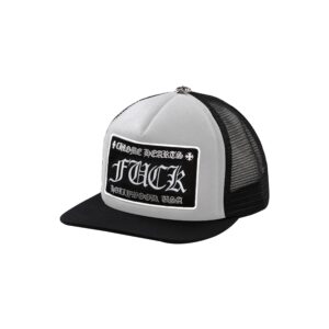 CHROME-HEARTS-FUCK-TRUCKER-HAT--WHITE CHROME HEARTS "FUCK" TRUCKER HAT-WHITE