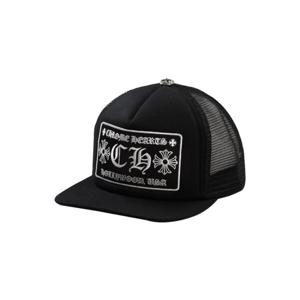 CHROME HEARTS "U.S.A HOLLYWOOD" TRUCKER HAT-BLACK