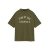 ESSENTIALS JERSEY CREWNECK TEE-MILITARY