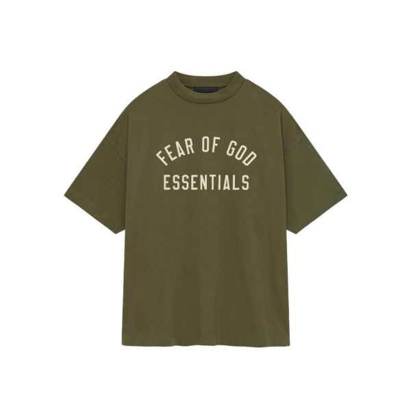ESSENTIALS JERSEY CREWNECK TEE-MILITARY