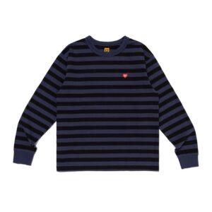 HUMAN-MADE-BASIC-LOGO-LONGSLEEVE--NAVY-STRIPES HUMAN MADE BASIC LOGO LONGSLEEVE-NAVY STRIPES