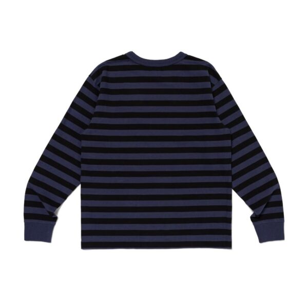 HUMAN MADE BASIC LOGO LONGSLEEVE-NAVY STRIPES