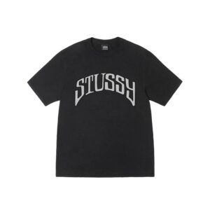 STUSSY-ARCHED-PIGMENT-DYED-TEE--BLACK STUSSY ARCHED PIGMENT DYED TEE-BLACK