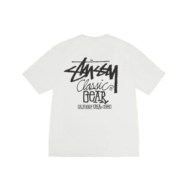 STUSSY CLASSIC GEAR PIGMENT DYED TEE-WHITE