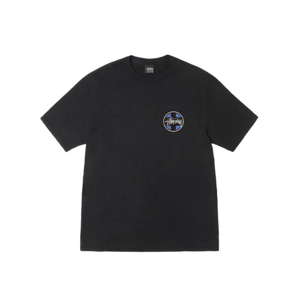 STUSSY CROSS DOT PIGMENT DYED TEE-BLACK
