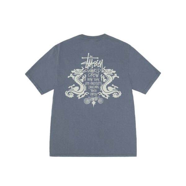 STUSSY DOUBLE DRAGON TEE-NAVY