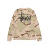 STUSSY RAGLAN THERMAL L/S CREWNECK-DESSERT CAMO