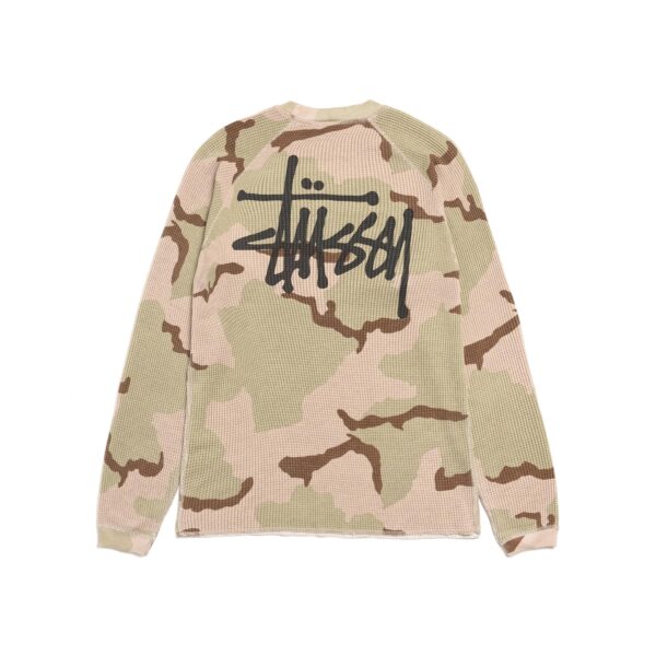 STUSSY RAGLAN THERMAL L/S CREWNECK-DESSERT CAMO