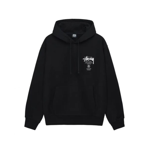 STUSSY WORLDTOUR PULLOVER HOODIE-BLACK