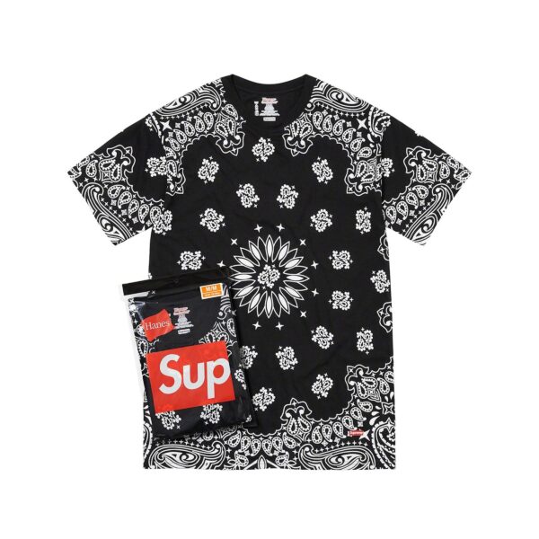 SUPREME HANES BANDANA TAGLESS TEE (2 PACK)-BLACK