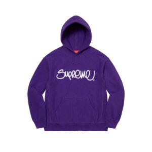 SUPREME-RAISED-HANDSTYLED-HOODED-SWEATSHIRT--PURPLE SUPREME RAISED HANDSTYLED HOODED SWEATSHIRT-PURPLE