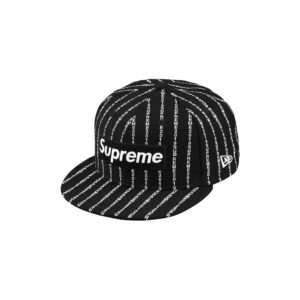 SUPREME-SS19-TEXT-STRIPE-NEW-ERA--BLACK SUPREME SS19 TEXT STRIPE NEW ERA-BLACK