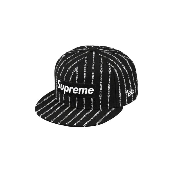 SUPREME SS19 TEXT STRIPE NEW ERA-BLACK