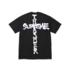 SUPREME THRASHER CROSS TEE-BLACK