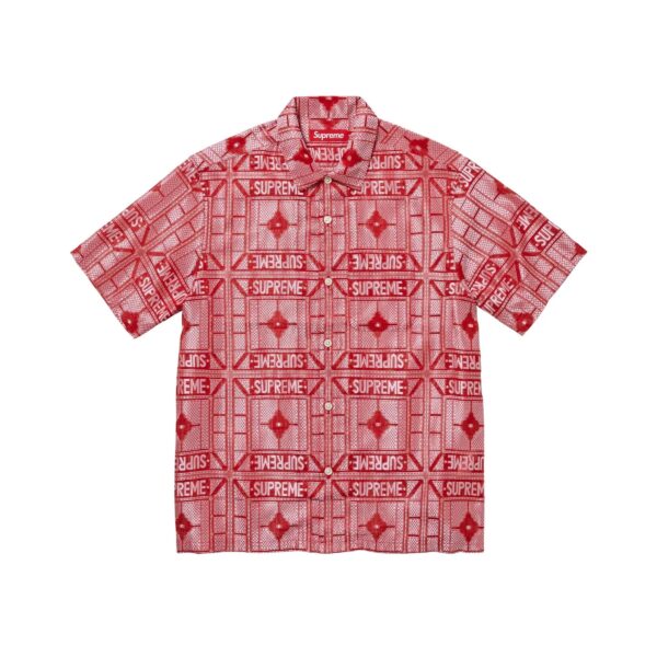 SUPREME TRAY JACQUARD S/S SHIRT-RED