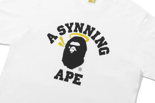 BAPE x SPOTIFY x SYNA COLLEGE RELAXED FIT TEE-WHITE