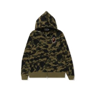 BAPE-1ST-CAMO-APE-HEAD-PATCHED-FULLZIP-HOODIE--GREEN-CAMO BAPE 1ST CAMO APE HEAD PATCHED FULLZIP HOODIE-GREEN CAMO