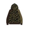 BAPE 1ST CAMO CRAZY COLLEGE FULLZIP HOODIE-GREEN CAMO