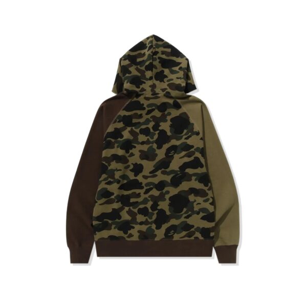 BAPE 1ST CAMO CRAZY COLLEGE FULLZIP HOODIE-GREEN CAMO