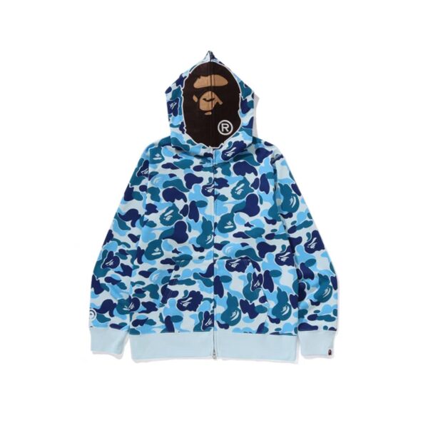 BAPE ABC CAMO 2ND APE FULLZIP HOODIE-BLUE