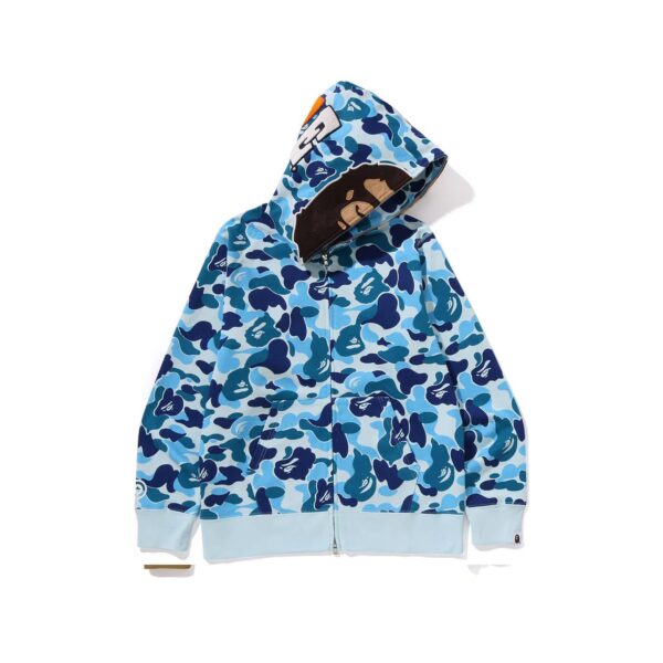 BAPE ABC CAMO 2ND APE FULLZIP HOODIE-BLUE