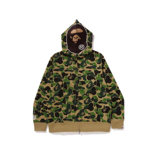 BAPE ABC CAMO 2ND APE FULLZIP HOODIE-GREEN