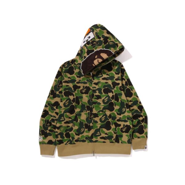 BAPE ABC CAMO 2ND APE FULLZIP HOODIE-GREEN