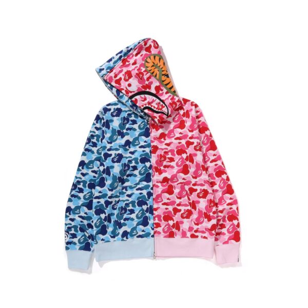 BAPE ABC CAMO SEPERATE SHARK FULLZIP HOODIE-BLUE/PINK