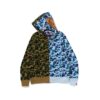 BAPE ABC CAMO SEPERATE SHARK FULLZIP HOODIE-GREEN/BLUE