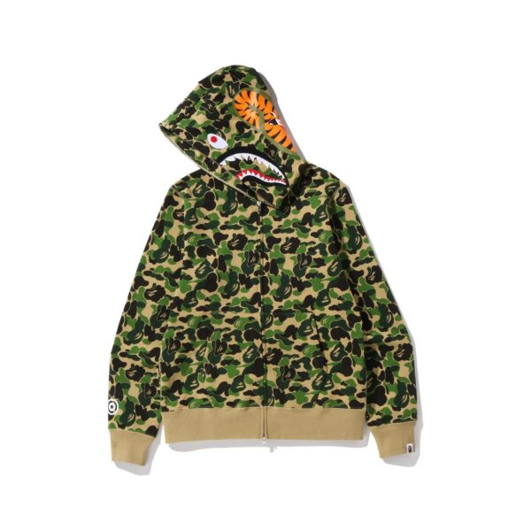 BAPE ABC CAMO SHARK FULLZIP HOODIE-GREEN