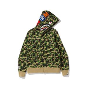 BAPE-ABC-CAMO-SHARK-FULLZIP-HOODIE--GREEN BAPE ABC CAMO SHARK FULLZIP HOODIE-GREEN