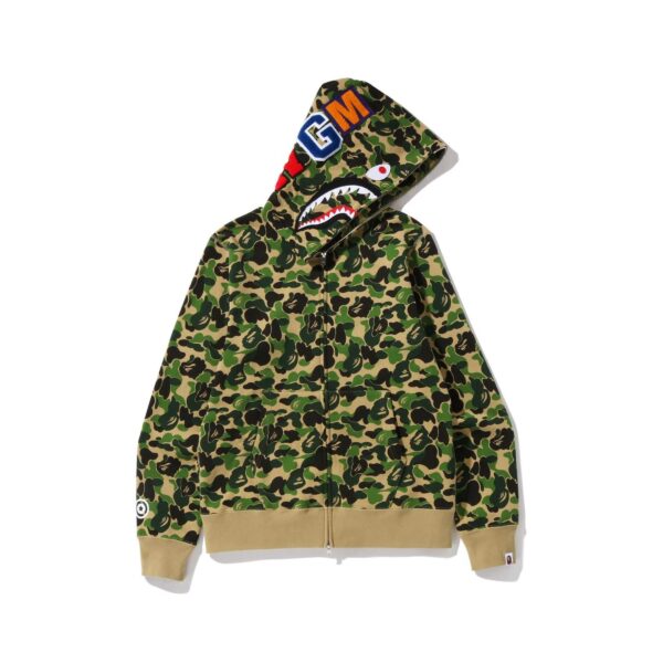 BAPE ABC CAMO SHARK FULLZIP HOODIE-GREEN