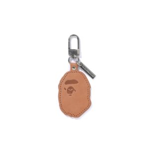 BAPE-APE-HEAD-LEATHER-KEYCHAIN BAPE APE HEAD LEATHER KEYCHAIN