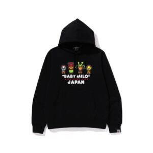 BAPE-BABYMILO-JAPAN-PULLOVER-HOODIE--BLACK BAPE BABYMILO JAPAN PULLOVER HOODIE-BLACK