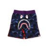 BAPE CRAZY CAMO SHARK SWEATSHORTS-NAVY