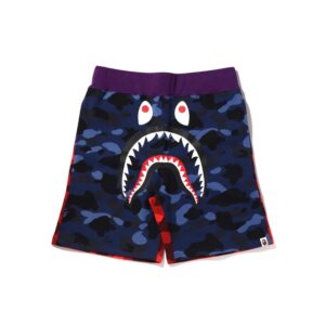 BAPE-CRAZY-CAMO-SHARK-SWEATSHORTS--NAVY BAPE CRAZY CAMO SHARK SWEATSHORTS-NAVY