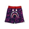 BAPE CRAZY CAMO SHARK SWEATSHORTS-PURPLE