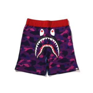 BAPE-CRAZY-CAMO-SHARK-SWEATSHORTS--PURPLE BAPE CRAZY CAMO SHARK SWEATSHORTS-PURPLE