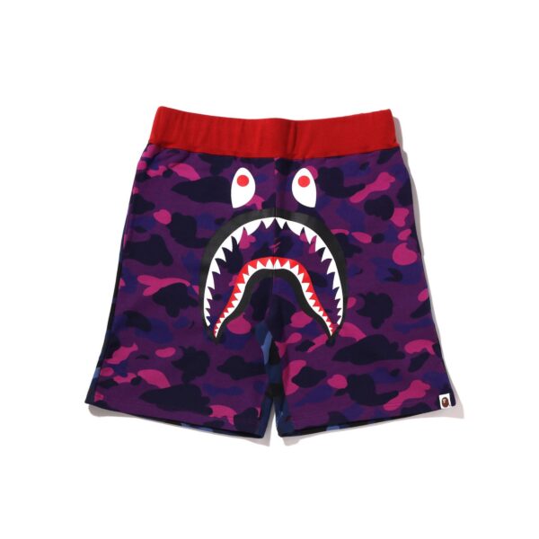 BAPE CRAZY CAMO SHARK SWEATSHORTS-PURPLE