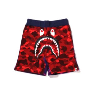 BAPE-CRAZY-CAMO-SHARK-SWEATSHORTS--RED BAPE CRAZY CAMO SHARK SWEATSHORTS-RED