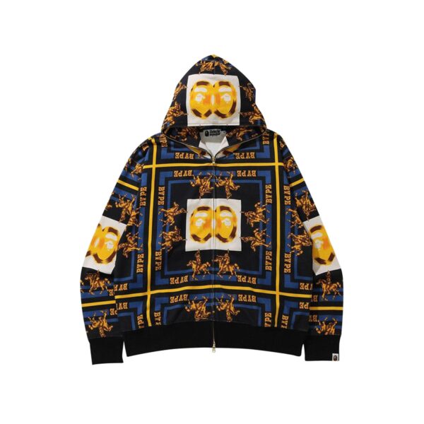 BAPE DOUBLE APE RELAXED FULLZIP HOODIE-BLACK