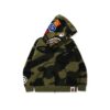 BAPE GIANT 1ST CAMO SHARK LOOSE FIT FULLZIP HOODIE-GREEN CAMO