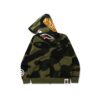 BAPE GIANT 1ST CAMO SHARK LOOSE FIT FULLZIP HOODIE-GREEN CAMO