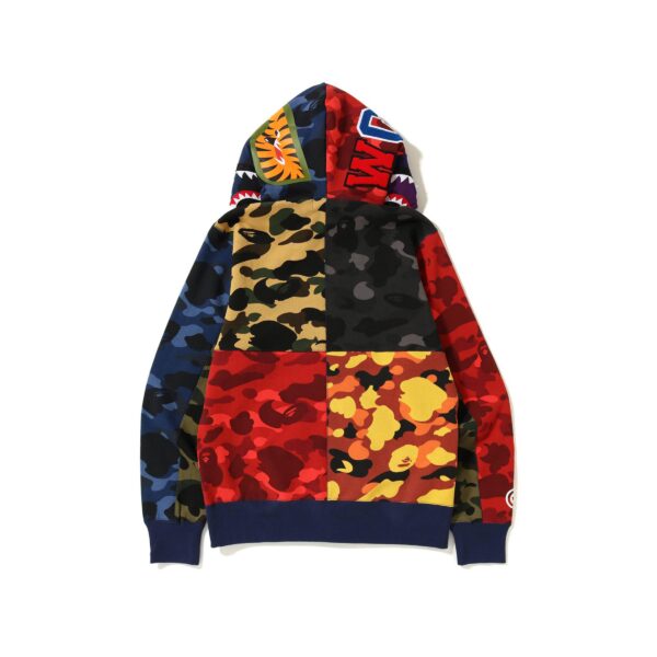 BAPE MIX CAMO SHARK FULLZIP HOODIE-MIX CAMO